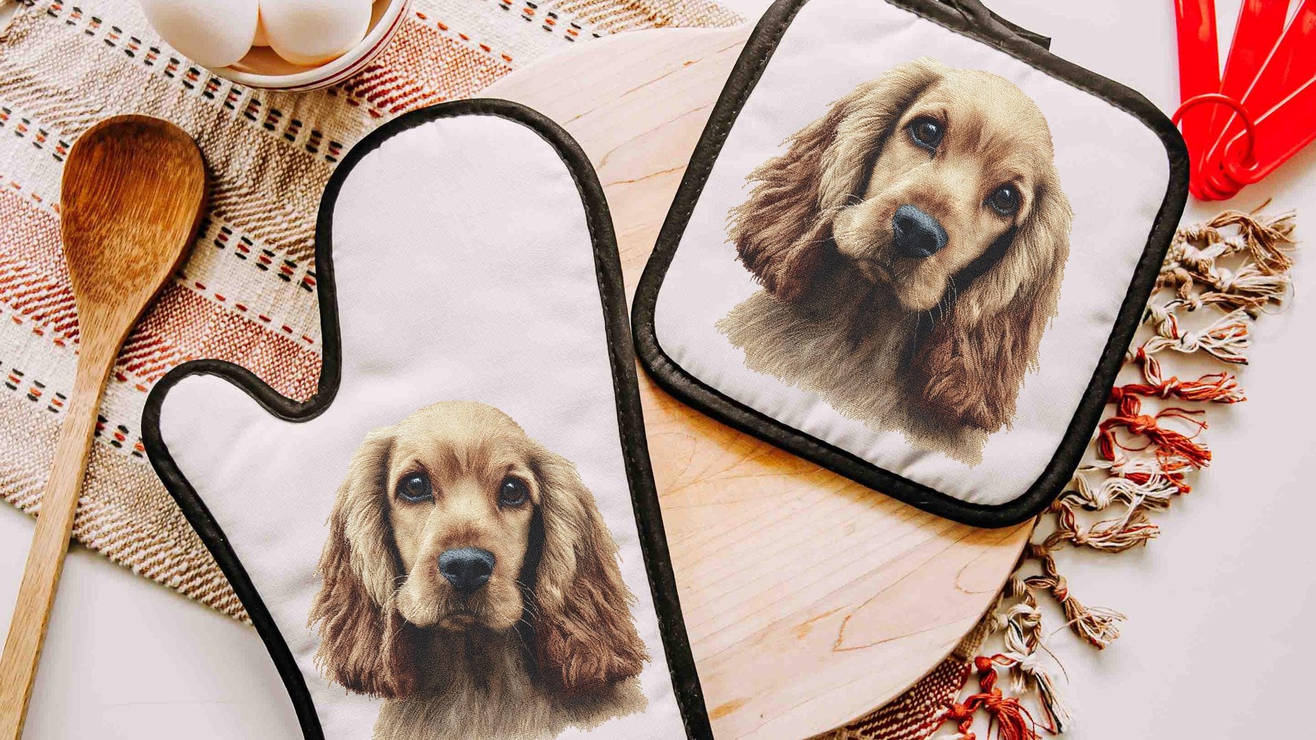 Cocker spaniel dog table runner