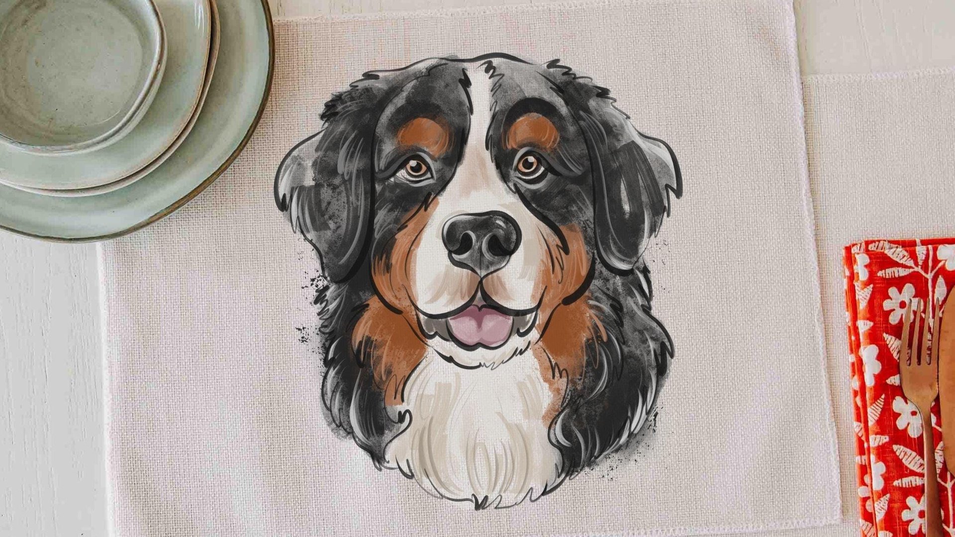 Bernese mountain dog placemats