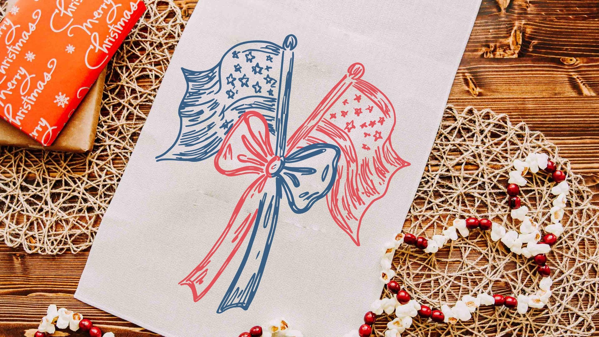American flag table runner