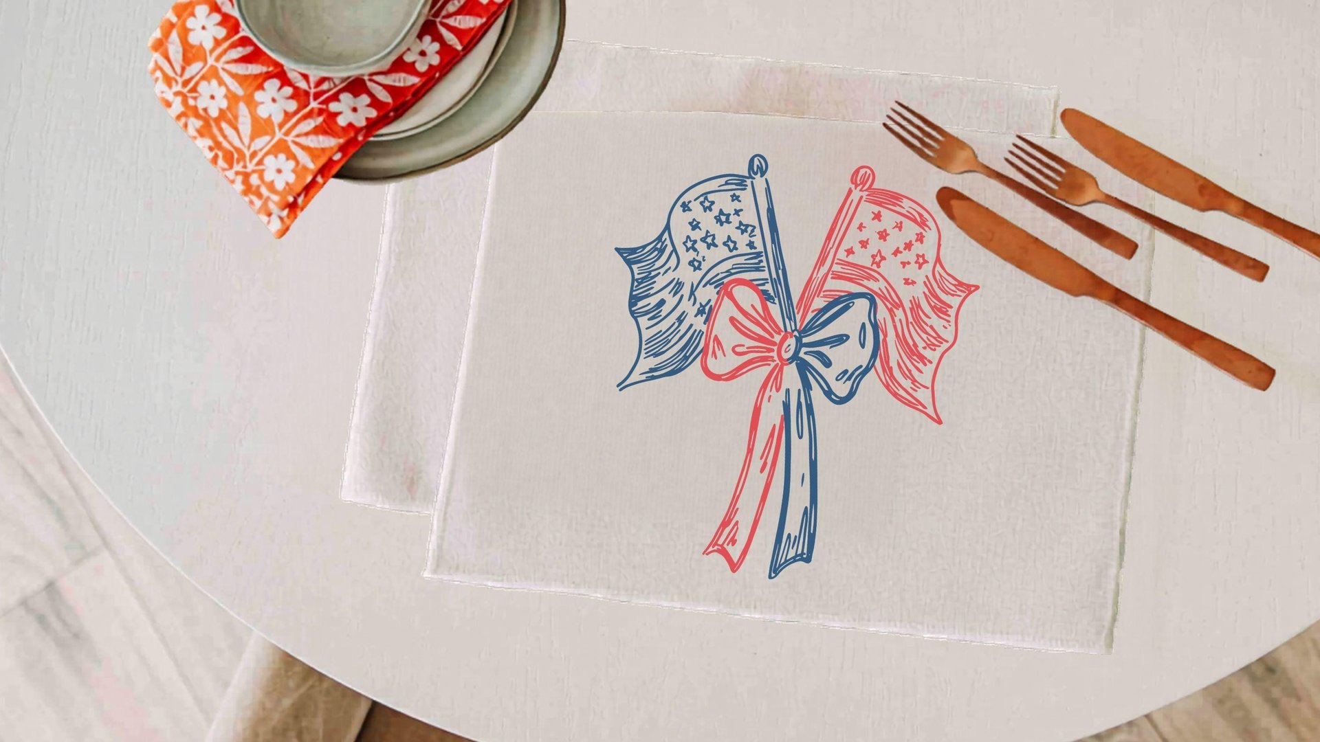 American flag table runner
