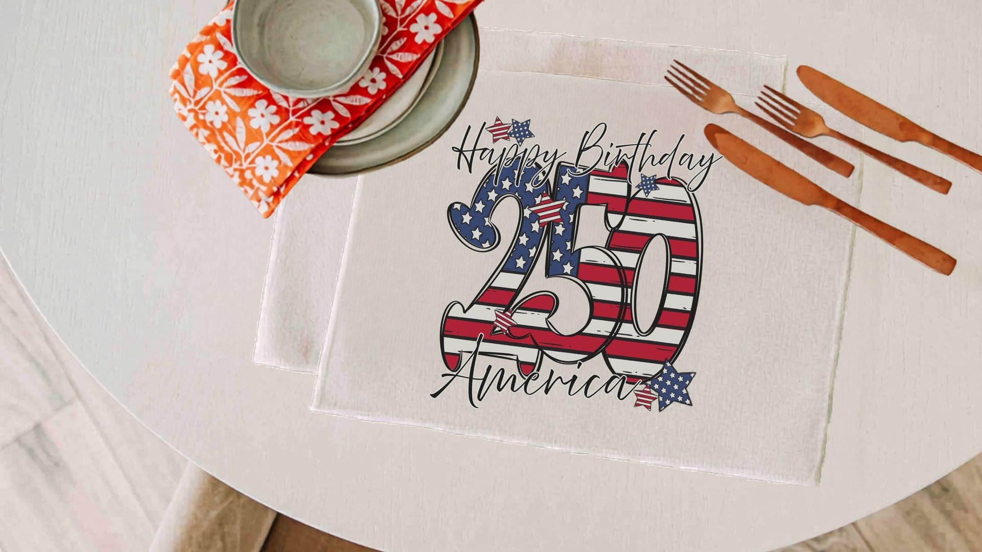 Happy birthday America table runner