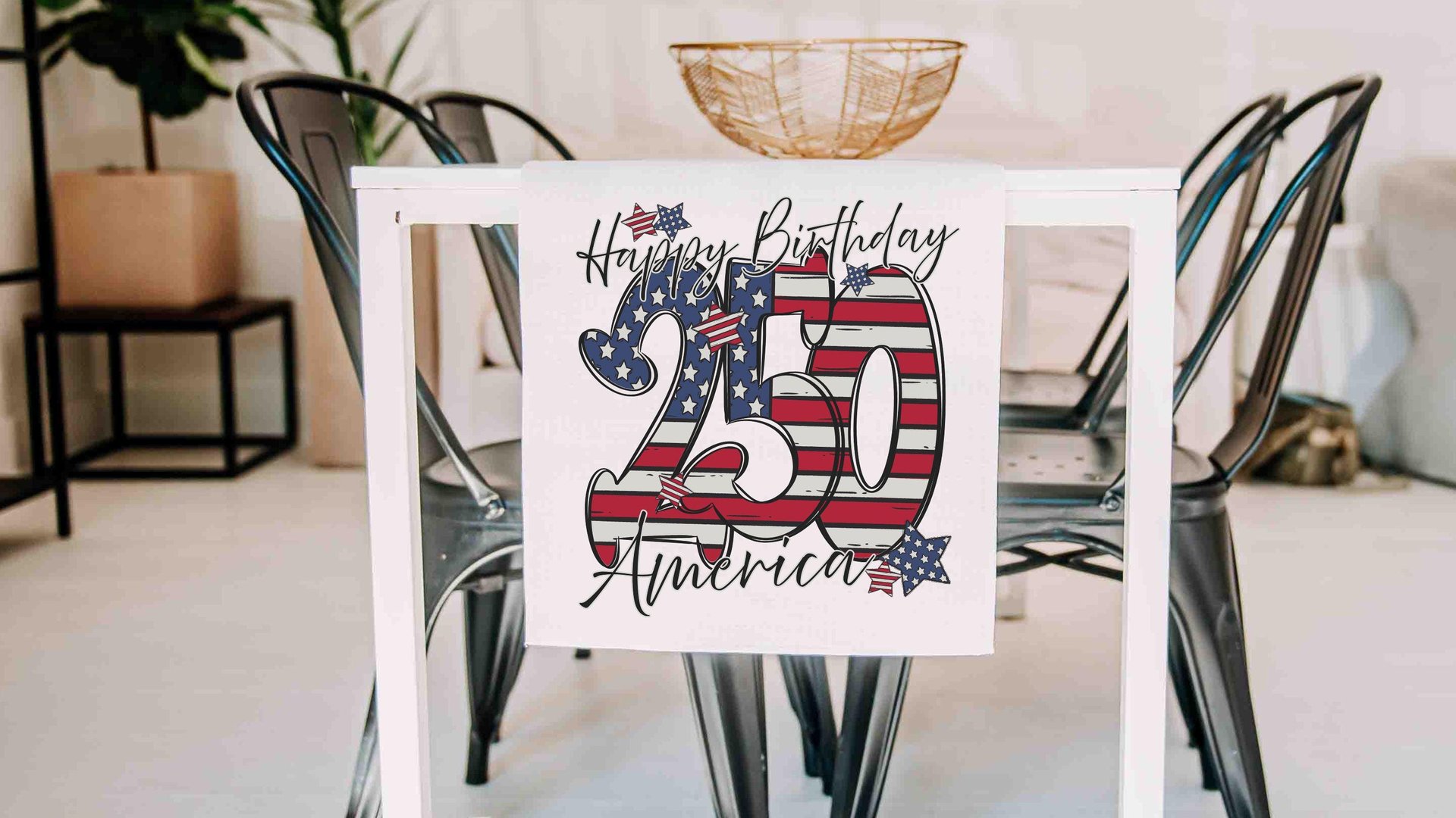 Happy birthday America table runner