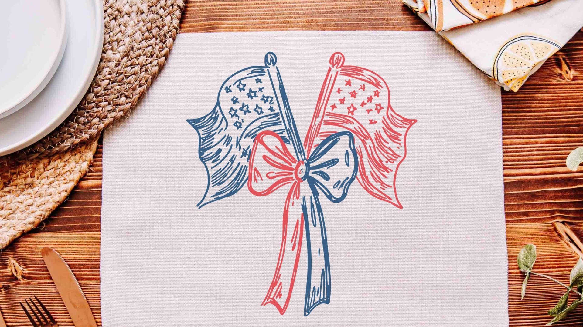 American flag coquette placemats