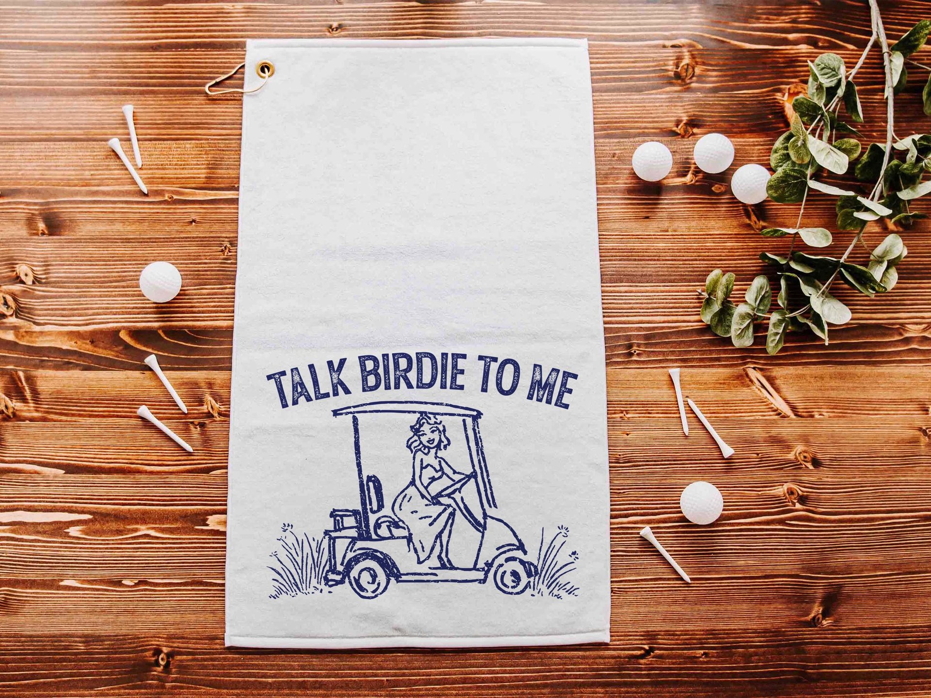 Talk birdie to me golf towel with hook, carolina blue funny golf gifts for her, cute golf gadgets, snarky lady golfer gifts, best golf items