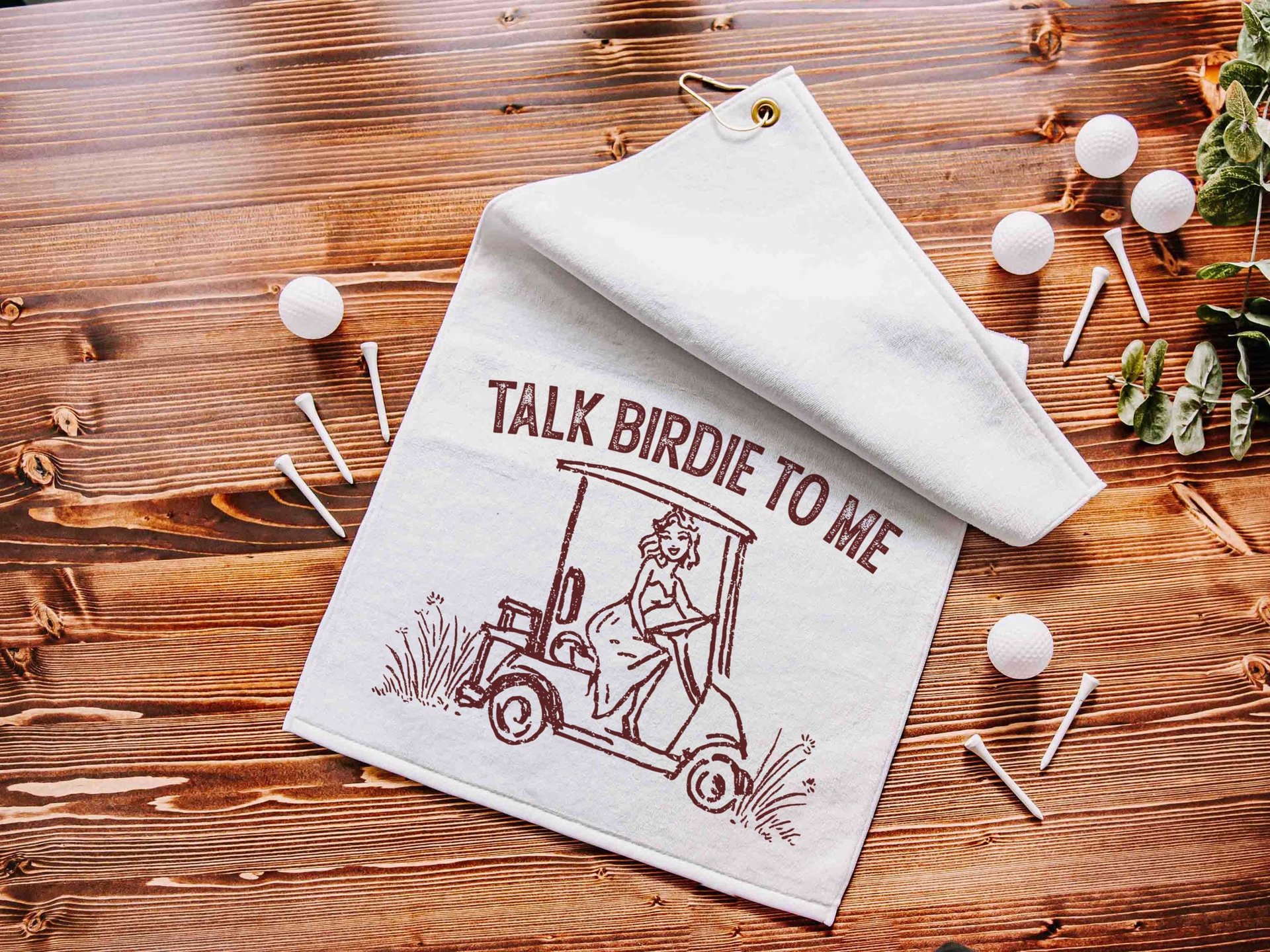 Talk birdie to me golf towel with hook, carolina blue funny golf gifts for her, cute golf gadgets, snarky lady golfer gifts, best golf items