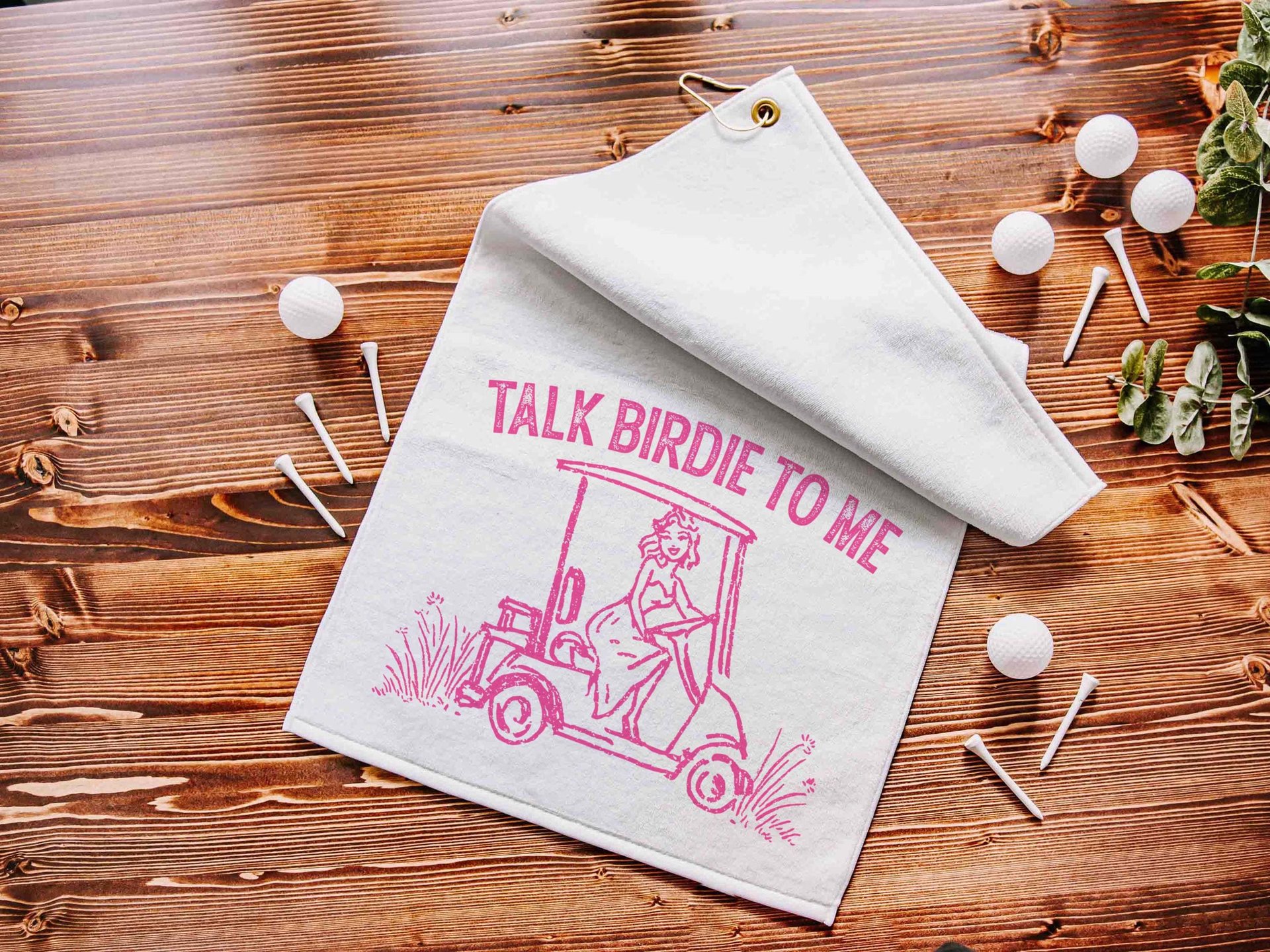 Talk birdie to me golf towel with hook, carolina blue funny golf gifts for her, cute golf gadgets, snarky lady golfer gifts, best golf items