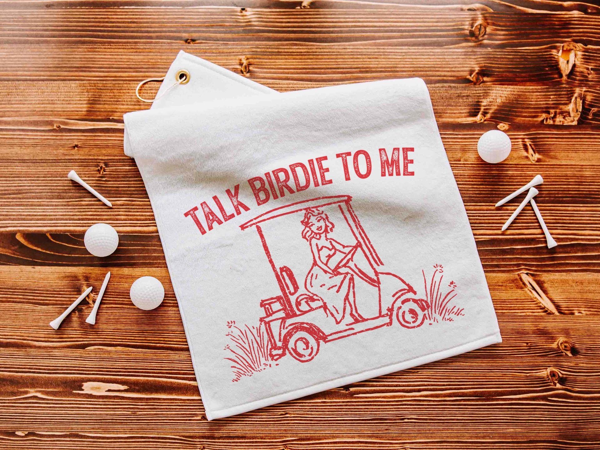 Talk birdie to me golf towel with hook, carolina blue funny golf gifts for her, cute golf gadgets, snarky lady golfer gifts, best golf items