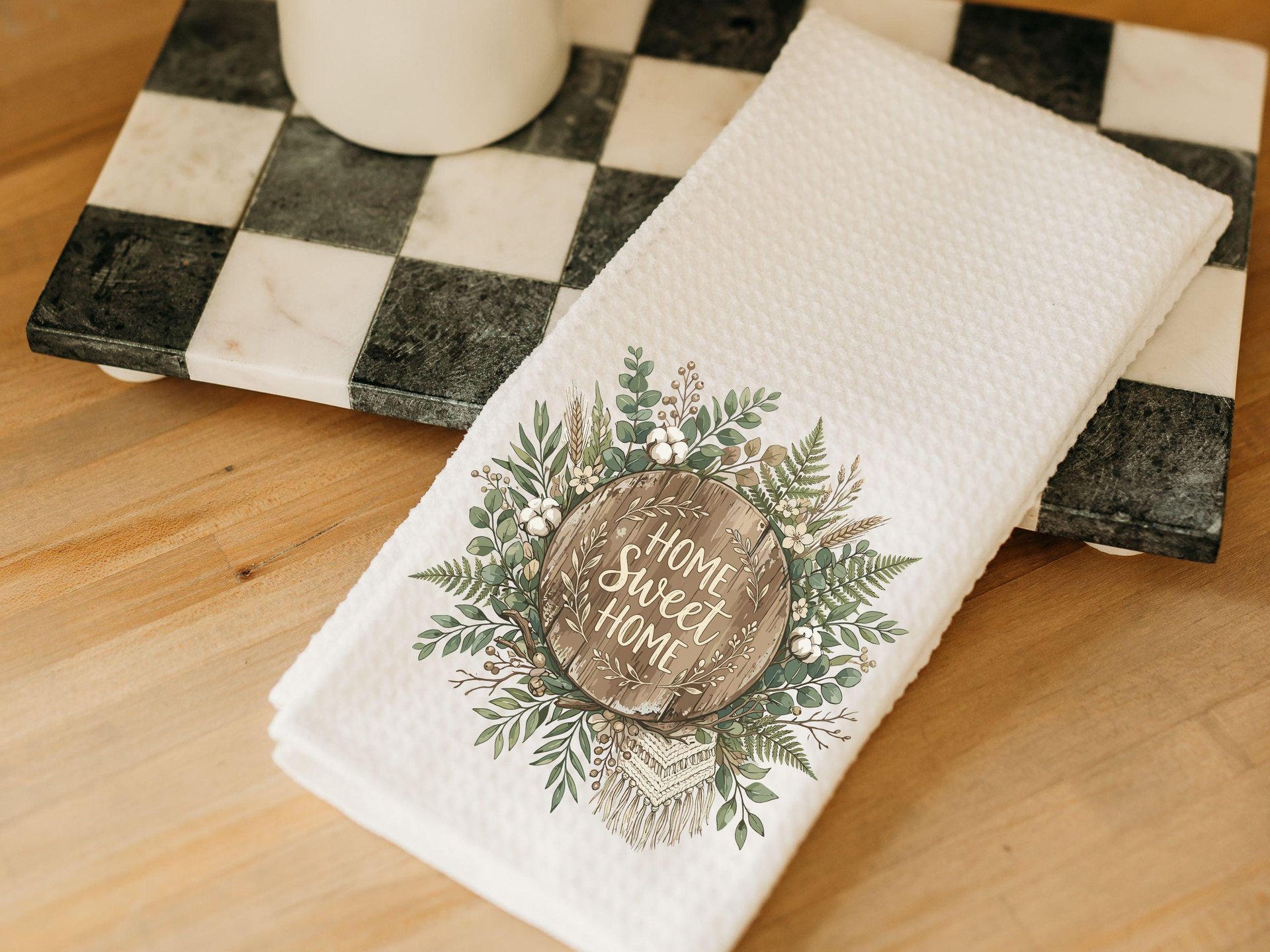 Boho wreath throw pillows 