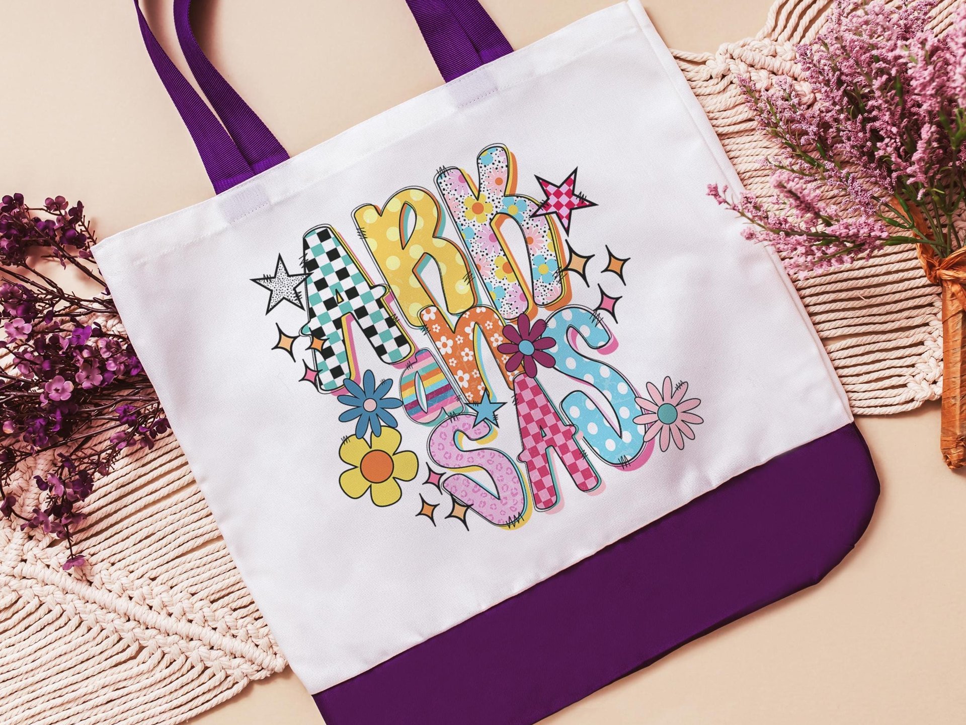Whimsy aesthetic Arkansas teacher tote bag for women