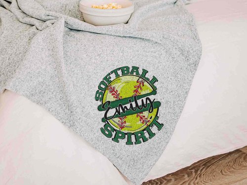 CapableByDesign personalized team spirit softball throw blanket with name