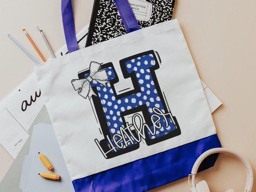 CapableByDesign personalized name and initial tote bag