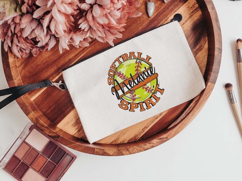 CapableByDesign personalized softball spirit matching tote bag and wristlet