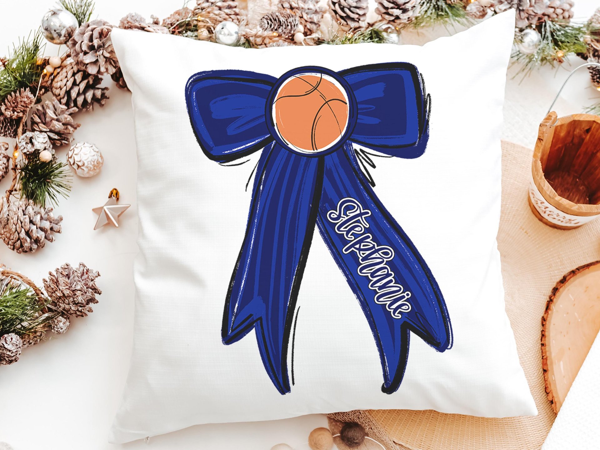 CapableByDesign personalized basketball throw pillow