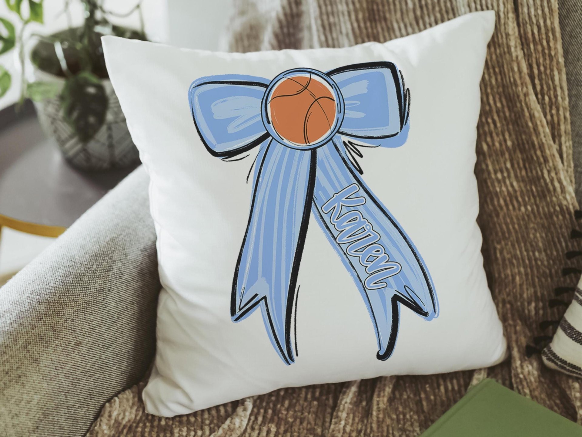 CapableByDesign personalized basketball throw pillow