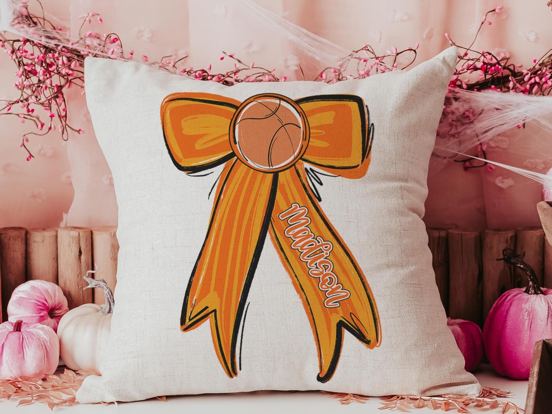 CapableByDesign personalized basketball throw pillow