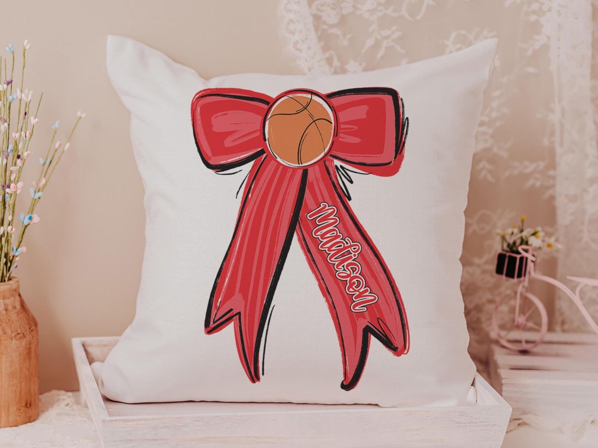 CapableByDesign personalized basketball throw pillow