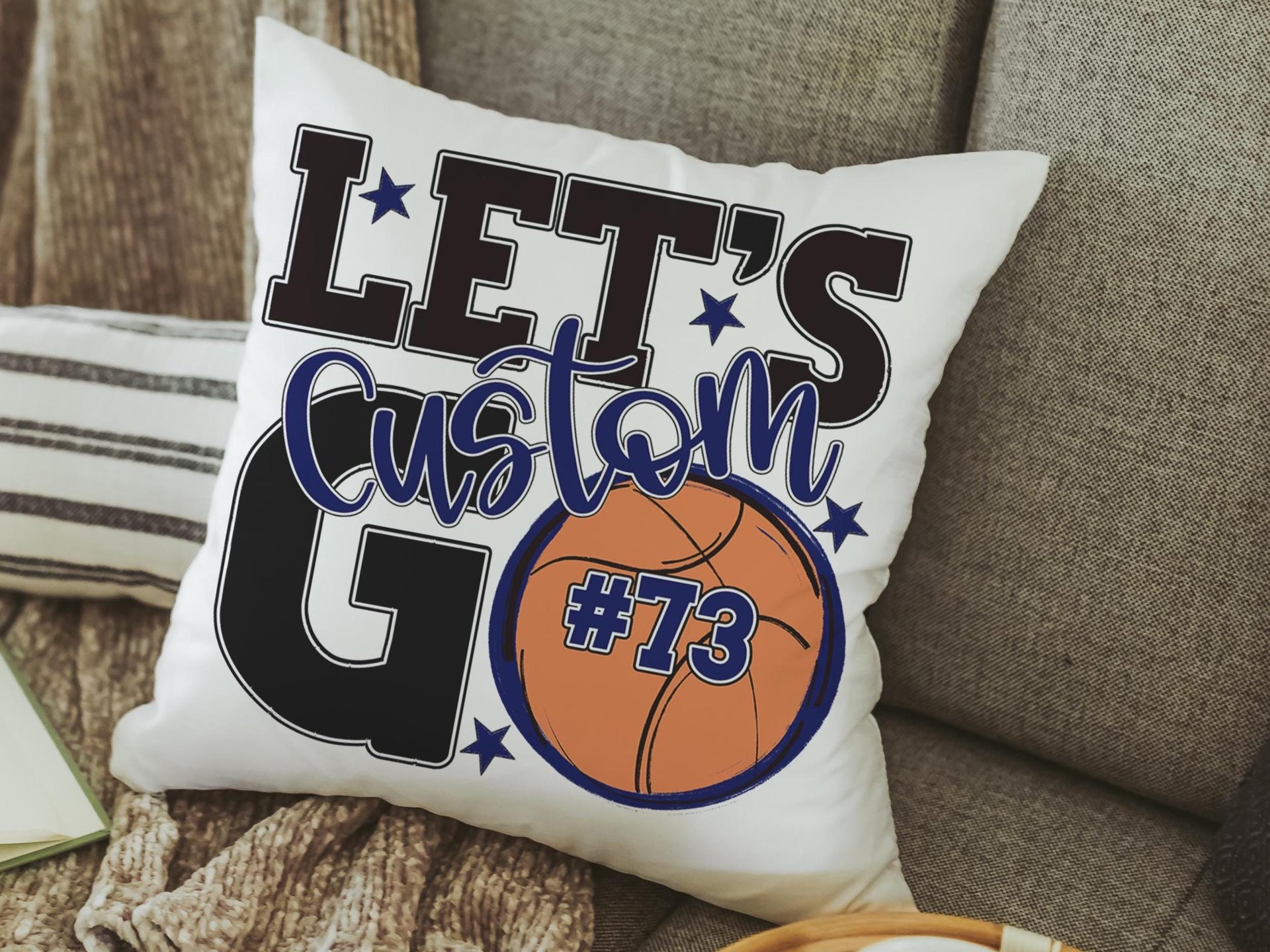 CapableByDesign personalized Lets Go name and number pillow
