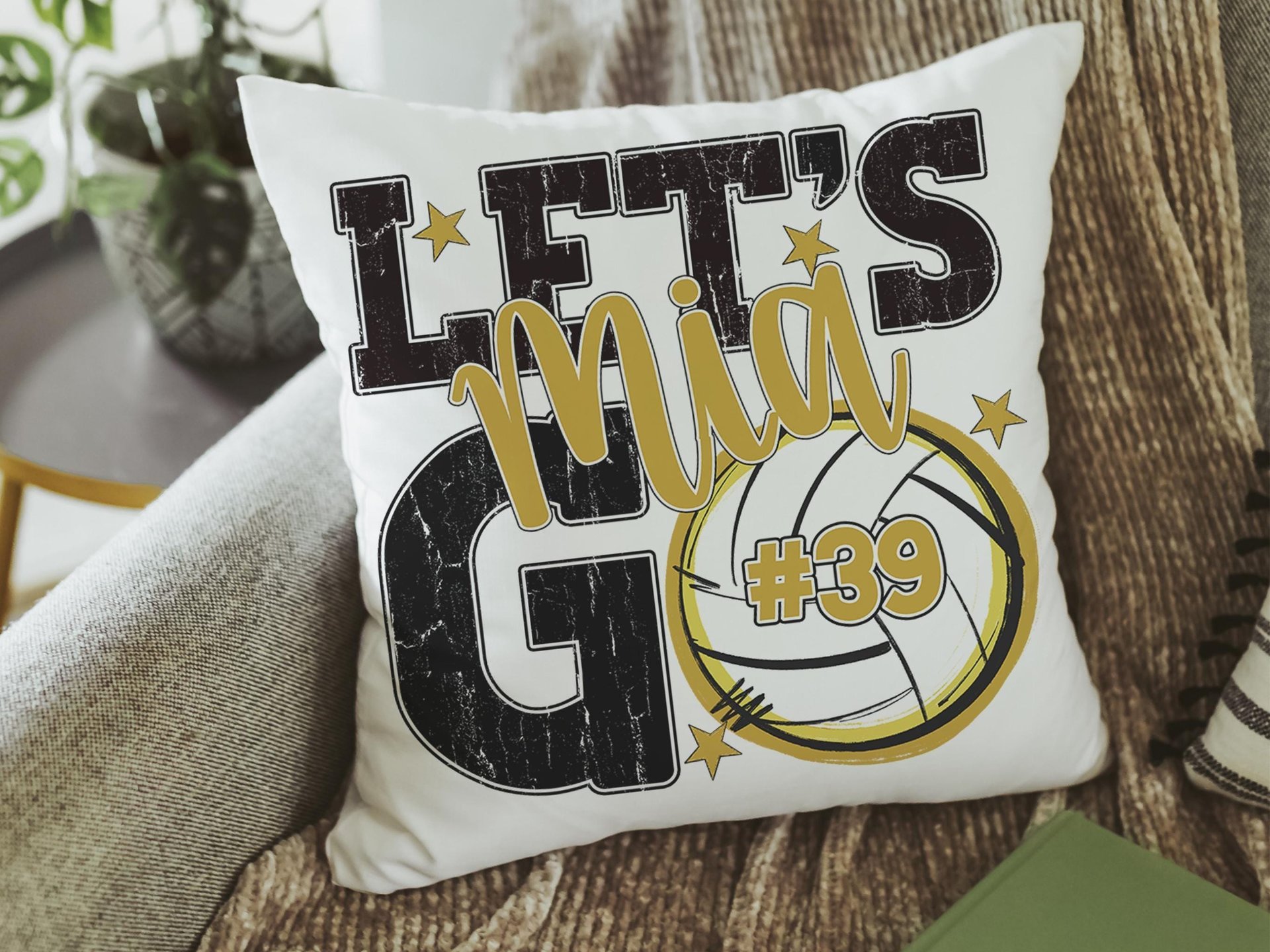 CapableByDesign personalized name and number throw pillows