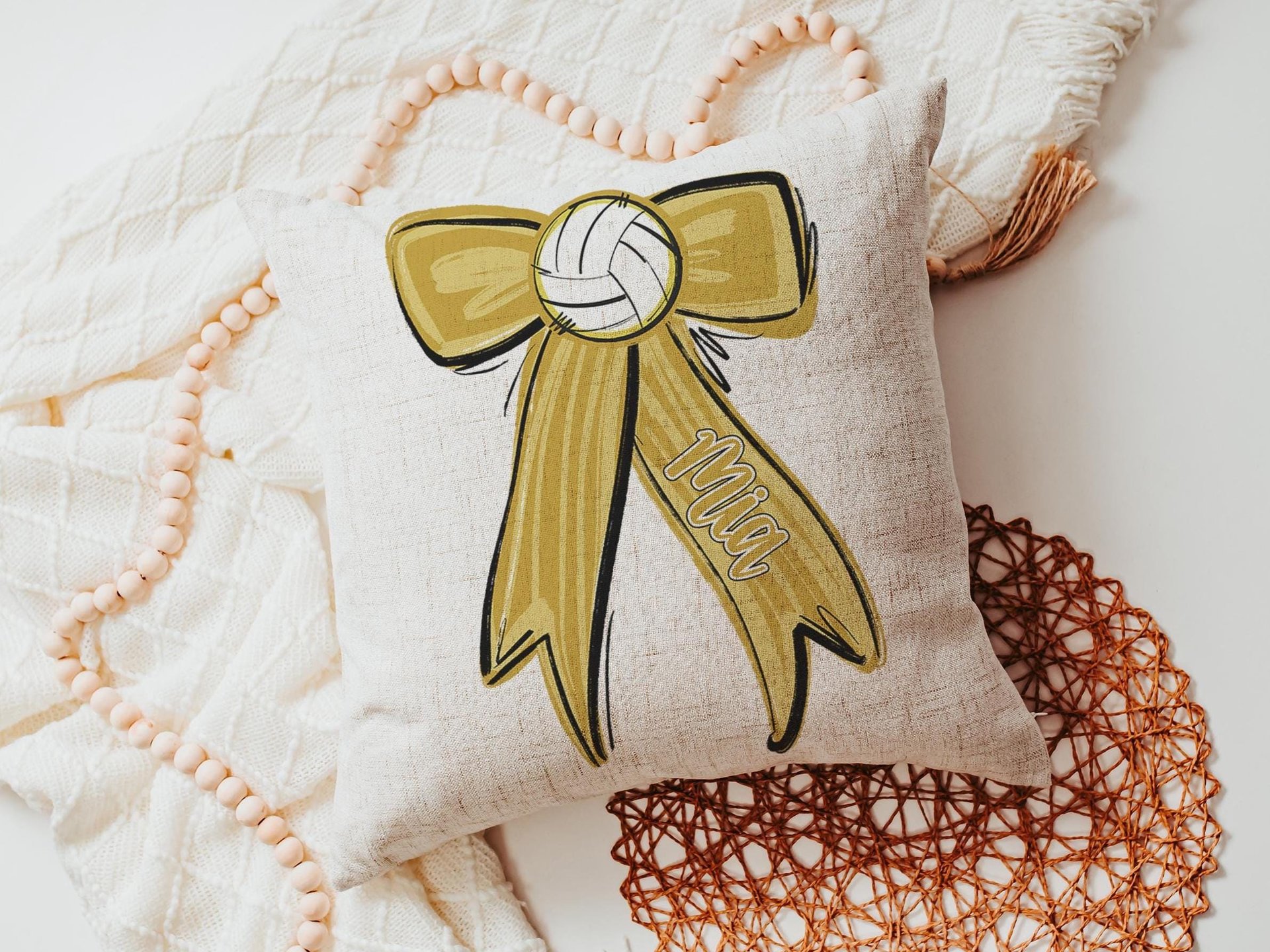 CapableByDesign personalized volleyball throw pillow