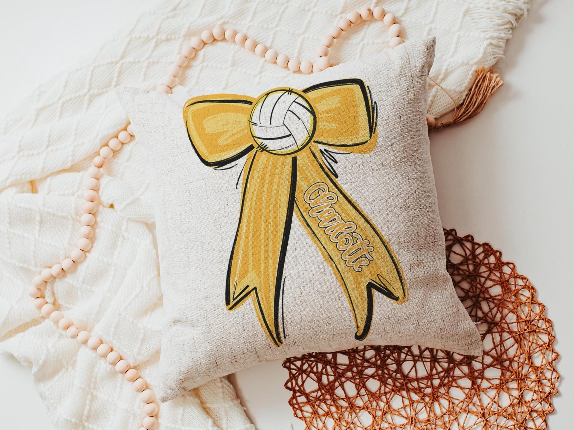CapableByDesign personalized volleyball throw pillow
