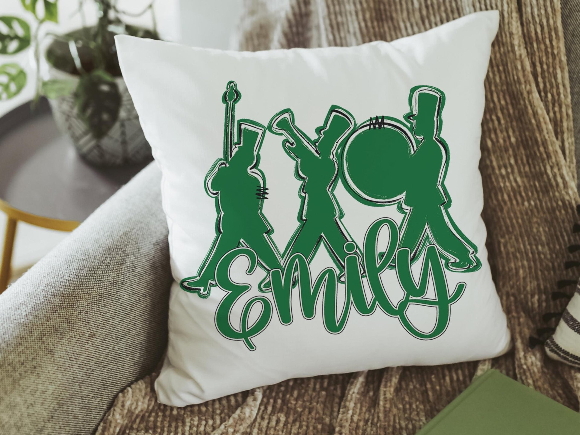 CapableByDesign personalized band throw pillow