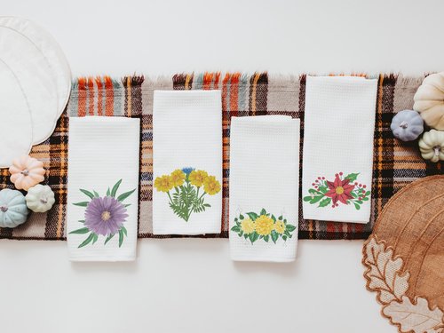 CapableByDesign Months of the year hand towels for every season SET OF 12