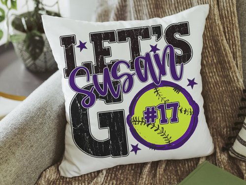 CapableByDesign personalized name and number throw pillows