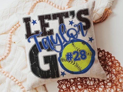 CapableByDesign personalized name and number throw pillows