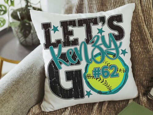 CapableByDesign personalized name and number throw pillows