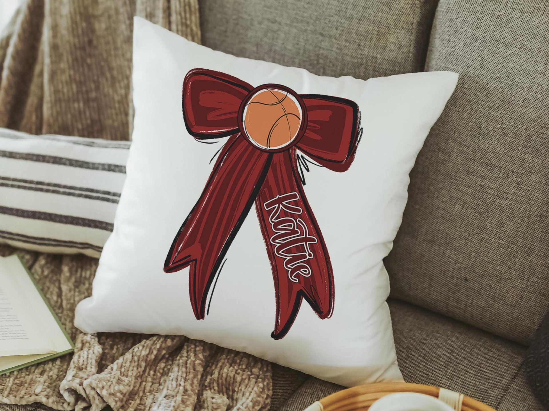 CapableByDesign personalized basketball throw pillow
