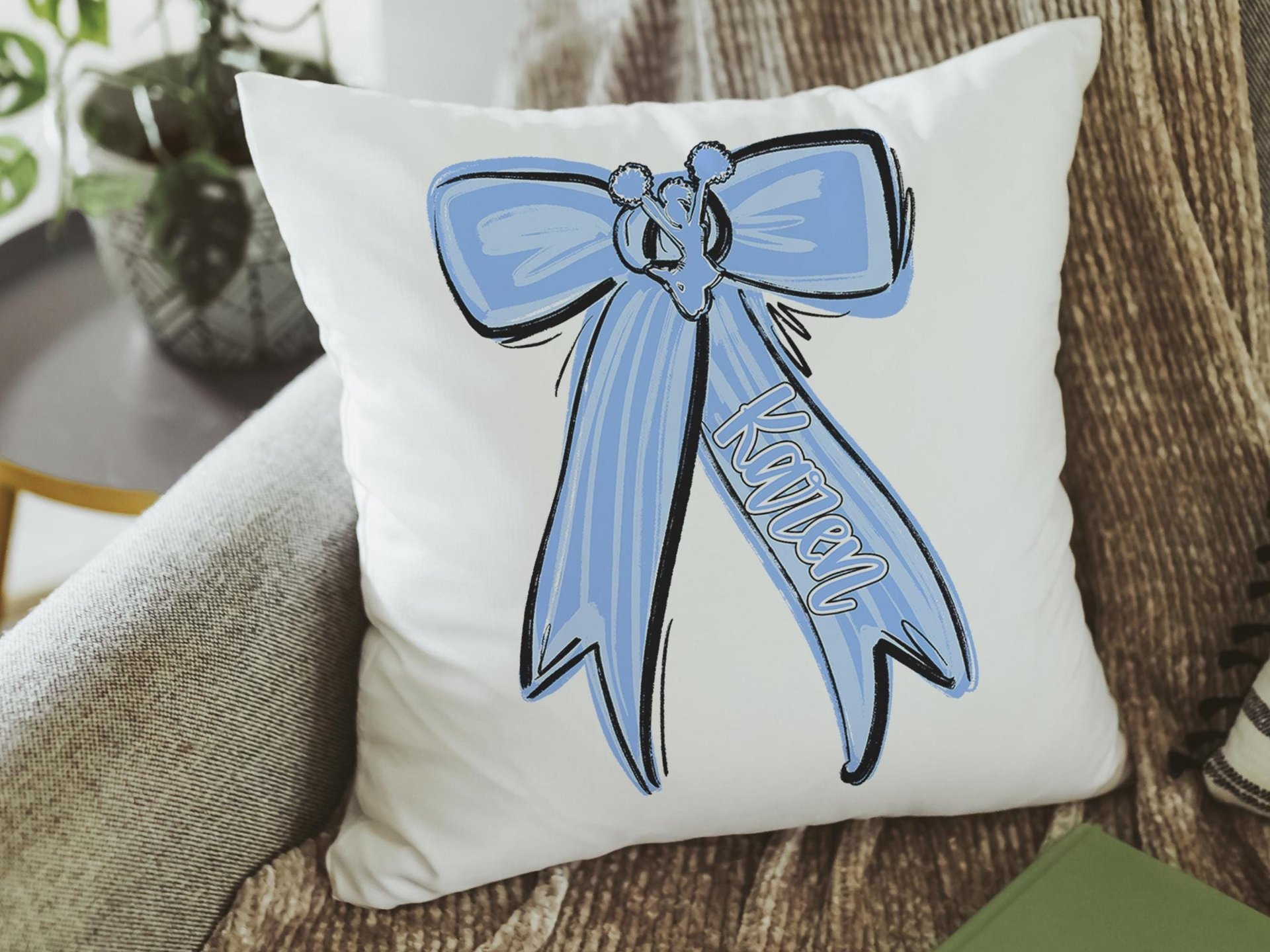 CapableByDesign personalized cheer throw pillow