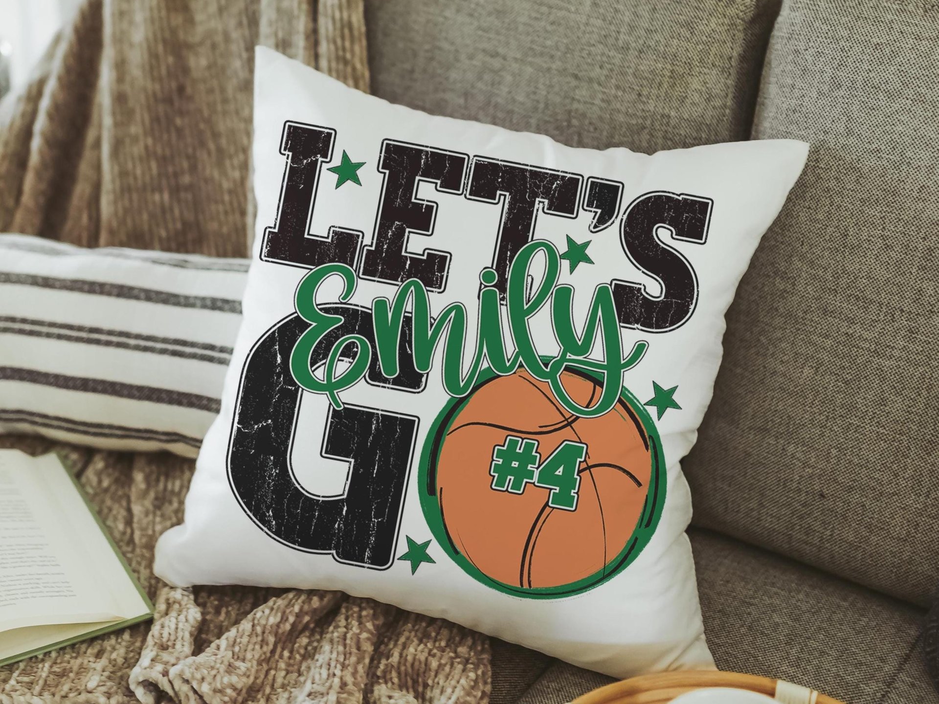 CapableByDesign personalized Lets Go name and number pillow