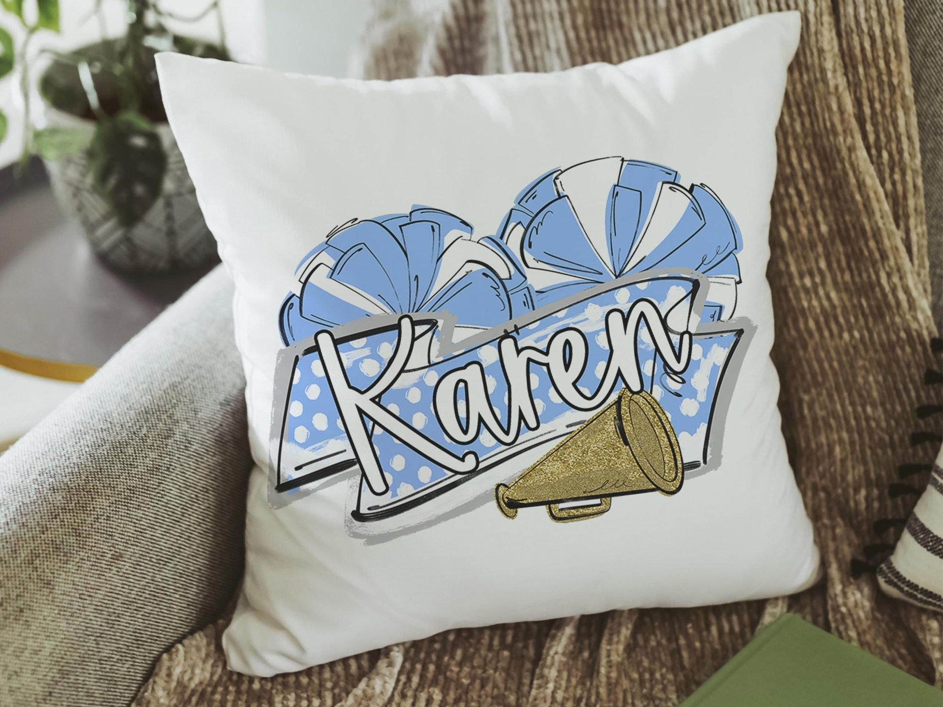 CapableByDesign personalized cheer pillow with name