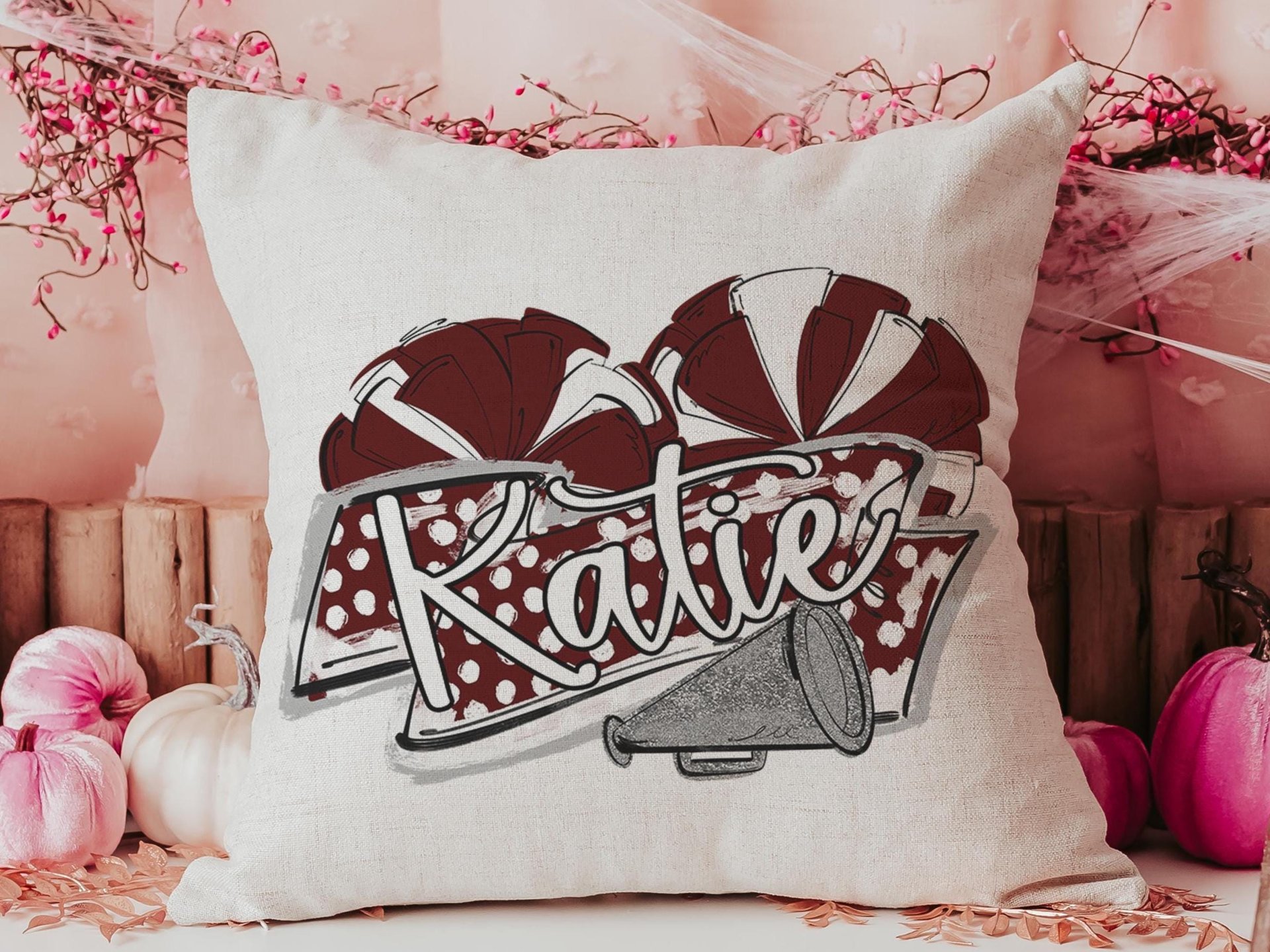 CapableByDesign personalized cheer pillow with name