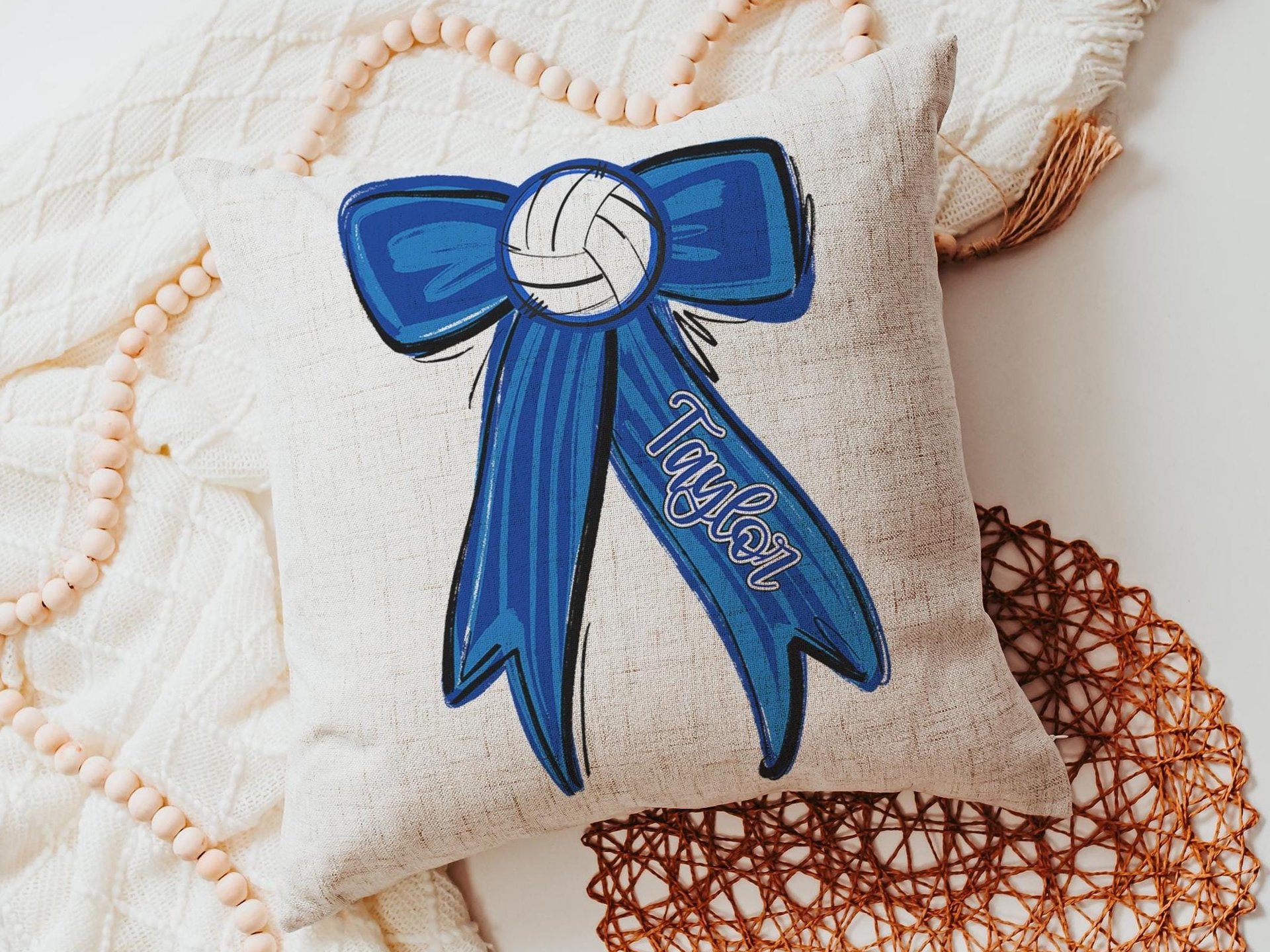 CapableByDesign personalized volleyball throw pillow