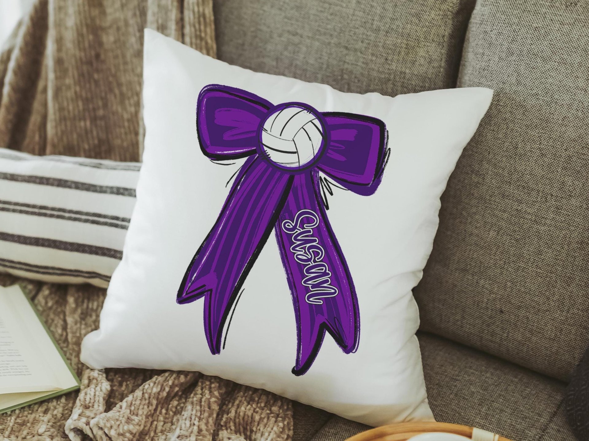 CapableByDesign personalized volleyball throw pillow