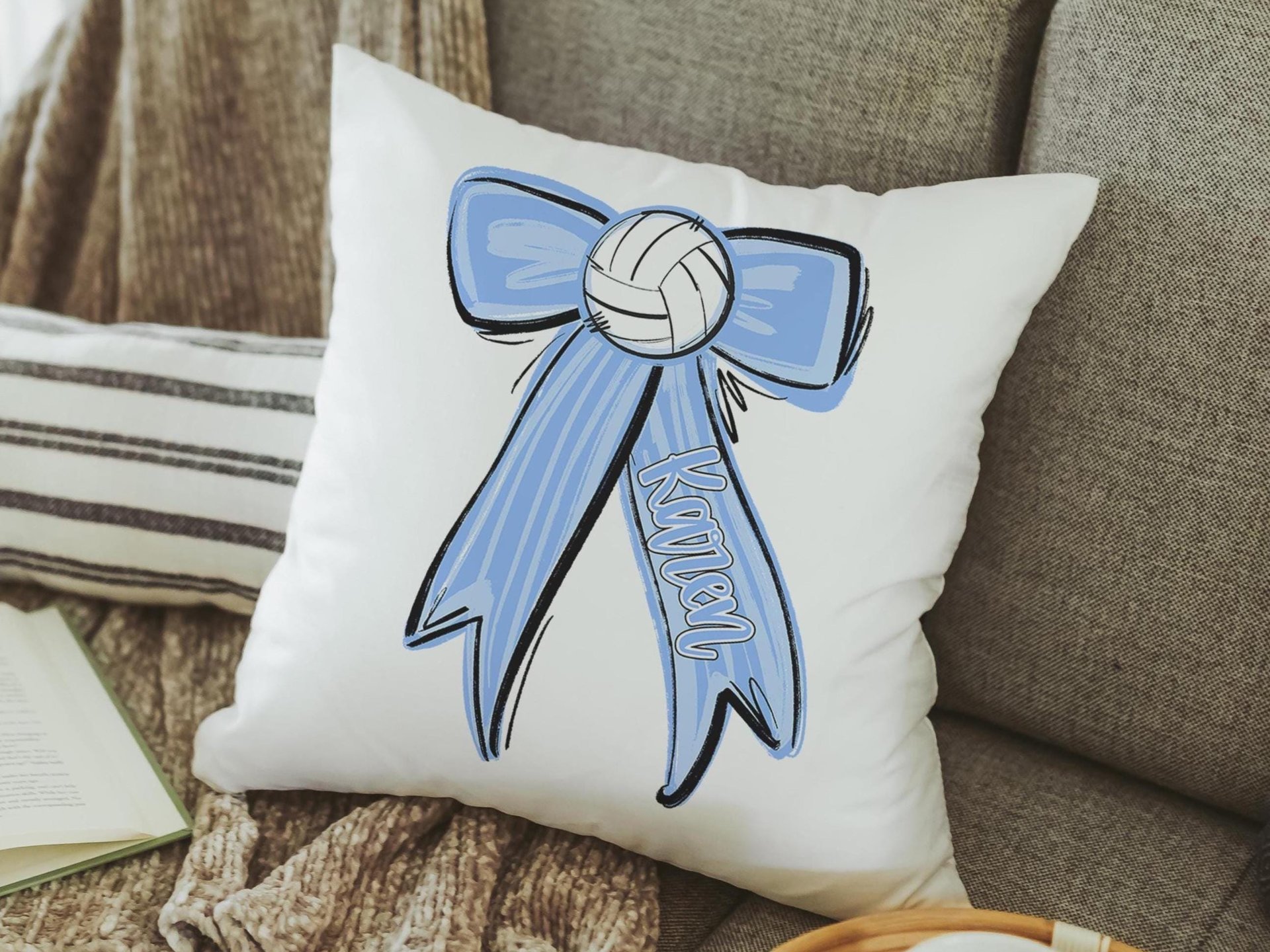 CapableByDesign personalized volleyball throw pillow