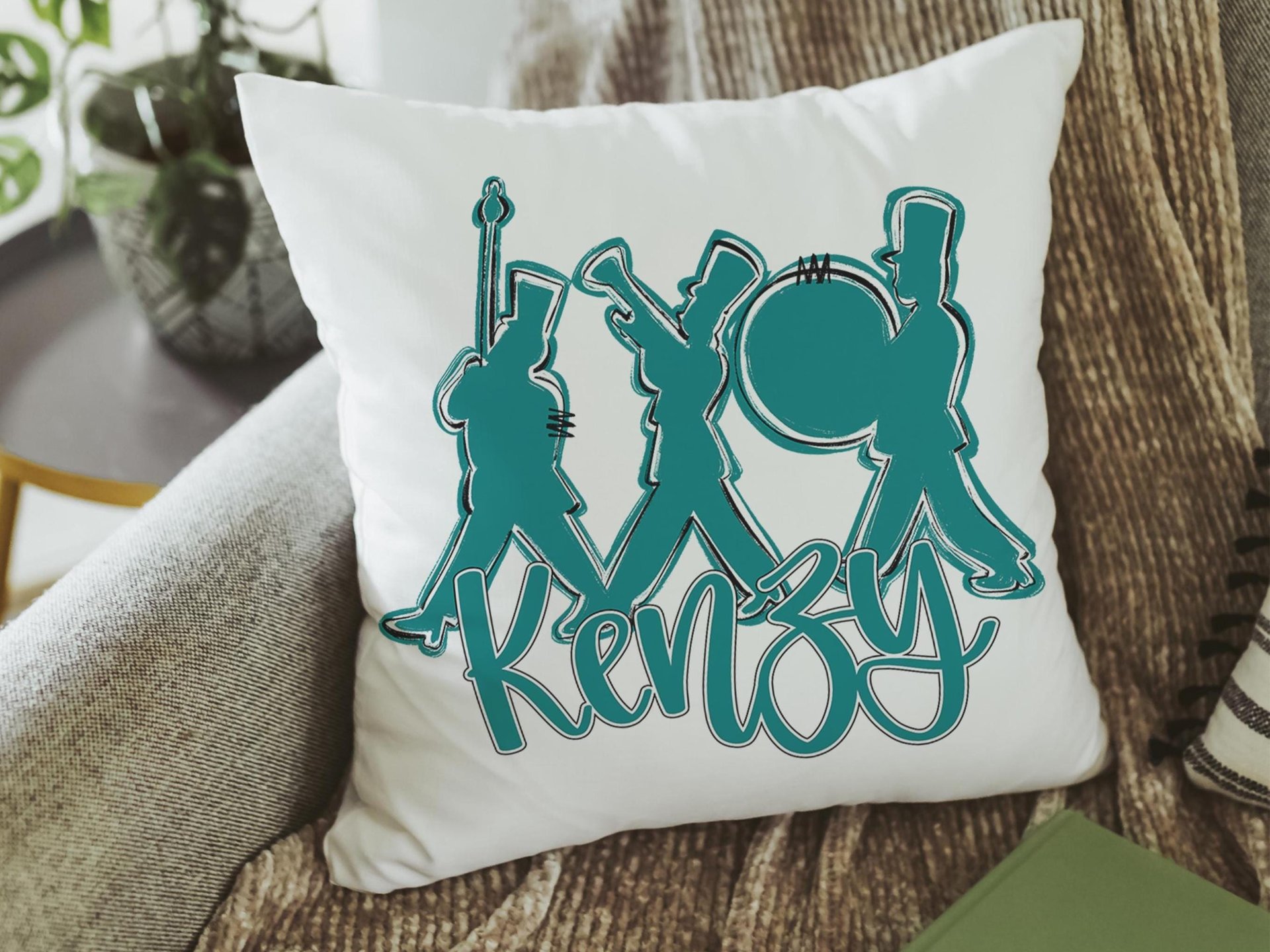 CapableByDesign personalized band throw pillow