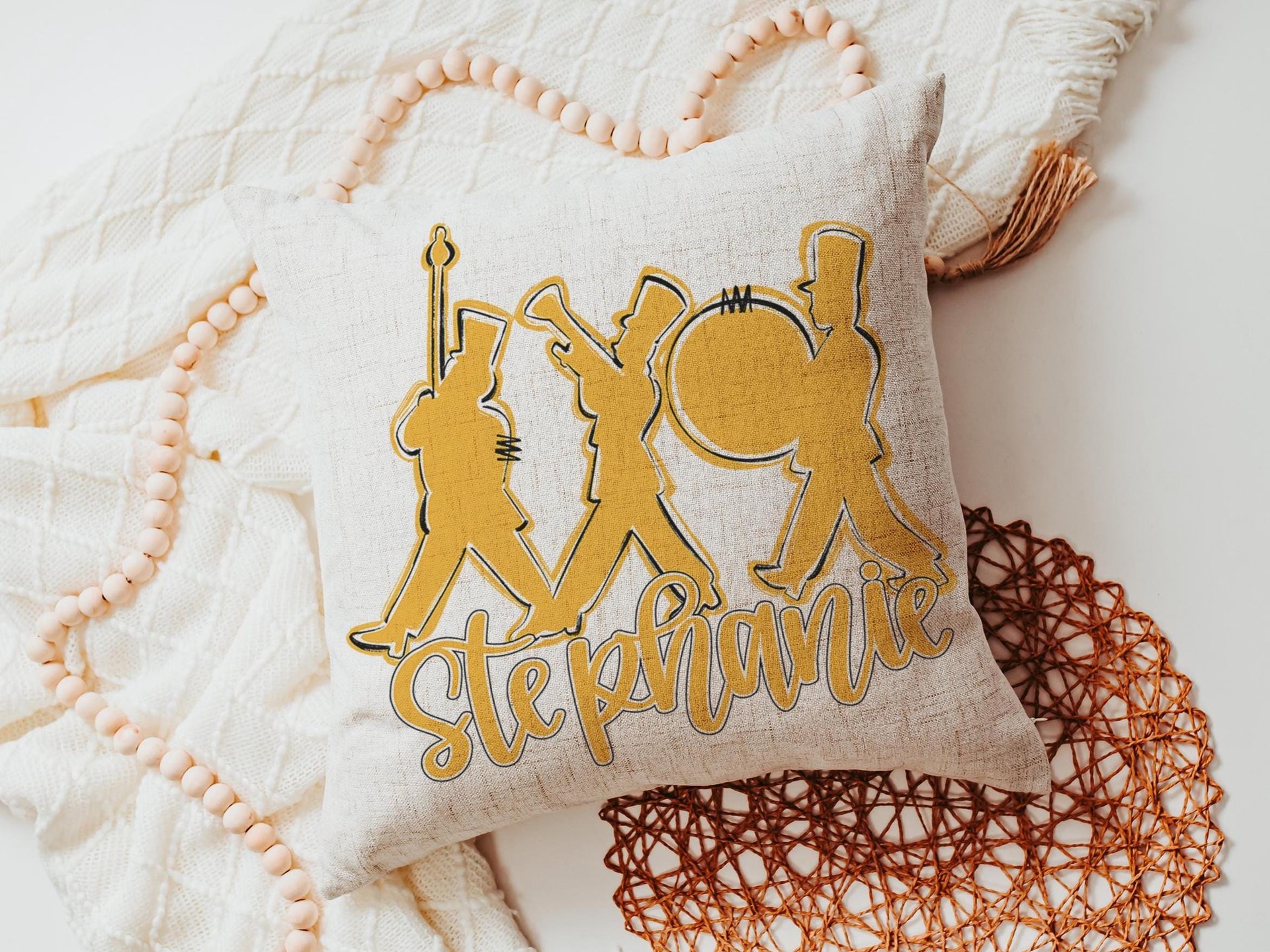 CapableByDesign personalized band throw pillow