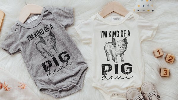 funny newborn pig outfit, I'm kind of a pig deal bodysuit, farm baby outfit boy, for girl, pig gift for babies, teacup pig baby outfit, best