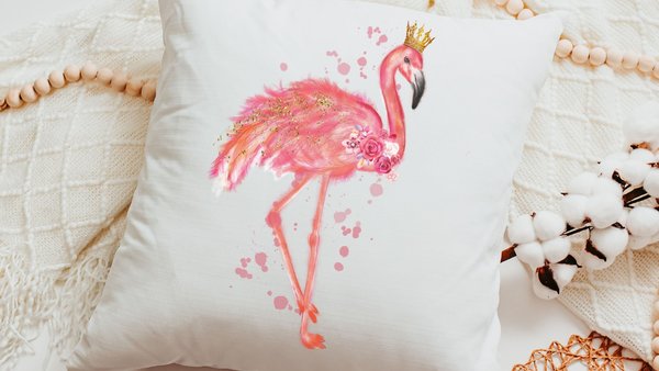 flamingo throw pillow for couch, pink dorm pillows for college girls, beach decor coastal house gifts, flamingo gifts for women, tropical