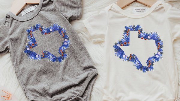 texas wildflower baby outfit girl, Texas state flower bluebonnet baby gifts for girls, Texas baby stuff, floral Texas baby theme clothing