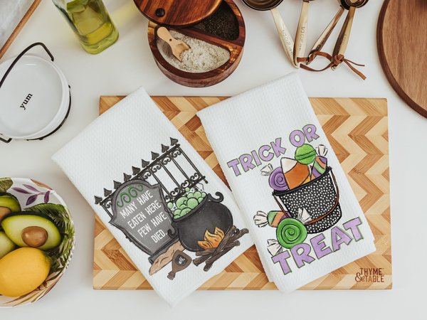 Halloween kitchen towels
