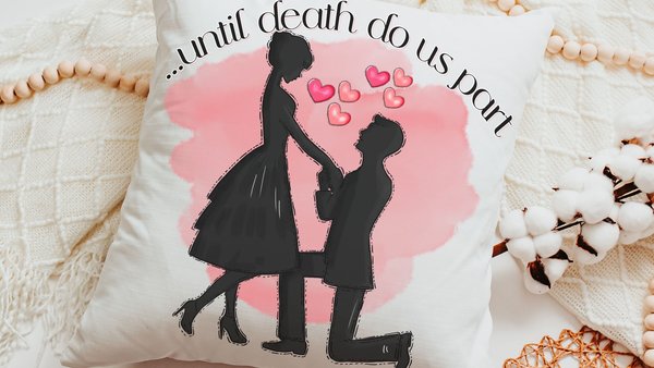 until death do us part wedding throw pillow for bed, unique engagement gifts for couple, bride and groom gifts, romantic throw pillows cover