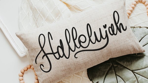 minimalist Christian throw pillow for bedroom, Hallelujah decor, Christian Mothers day gifts for godmother, lumbar pillow cover 12x20, Bible