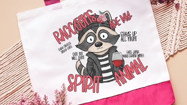 raccoon spirit animal funny tote bag for her, trash panda raccoon gift for women, Galentines day gifts for best friend, sassy tote bag for