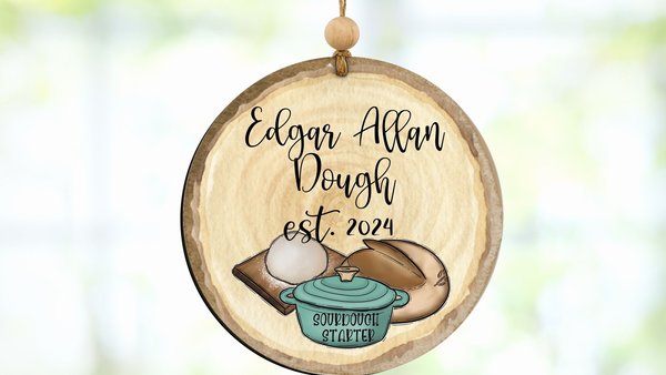 personalized funny sourdough names sourdough ornament, custom sourdough mama kitchen gift, baking accessories for Mom, sourdough starter