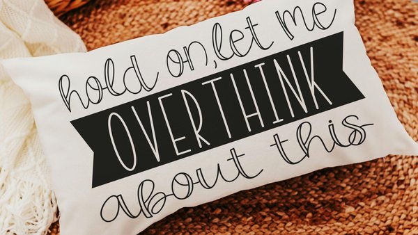 hold on let me overthink this funny throw pillow for couch, funny anxiety gifts, birthday gifts for best friend, new apartment gift for her