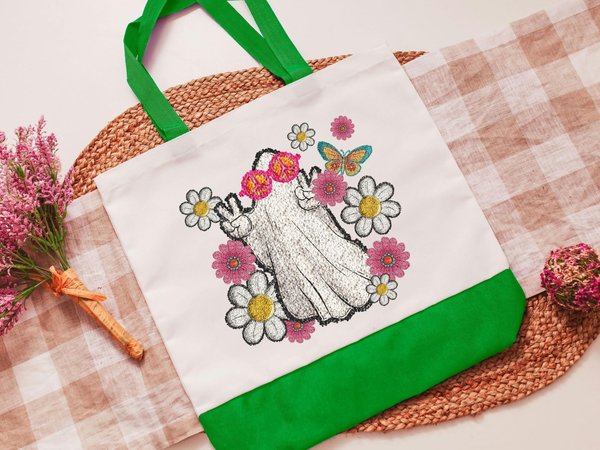 Groovy Ghost Halloween Trick-or-Treat Tote Bag