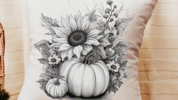 black and white sunflower throw pillows for couch modern farmhouse decor, trendy pumpkin accent pillow for chair, sunflower gifts for Mom